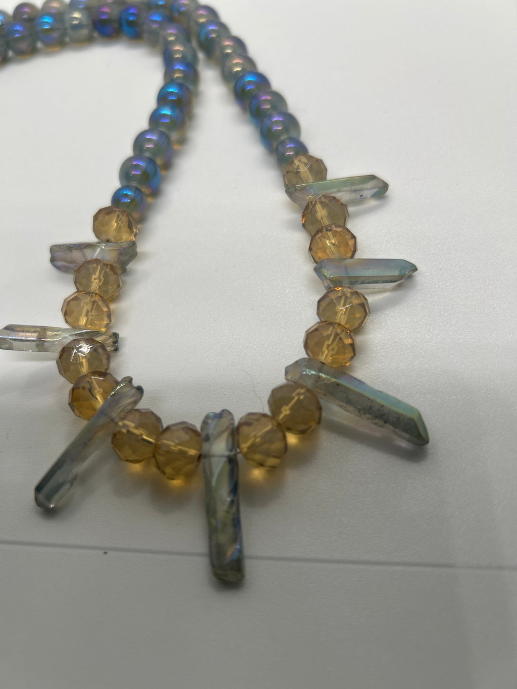 Crystal Ball & Quartz Point Statement Necklace – OOAK Glowing Magical Jewelry