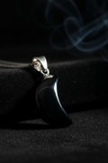 Black Obsidian Crescent Moon - Dark