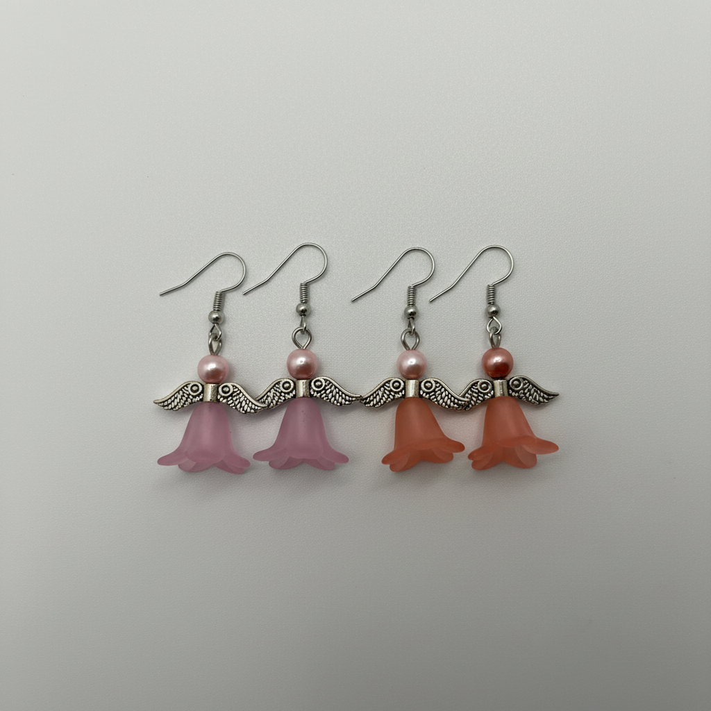Handcrafted Fairy Angel Earrings – Resin Bell Flower