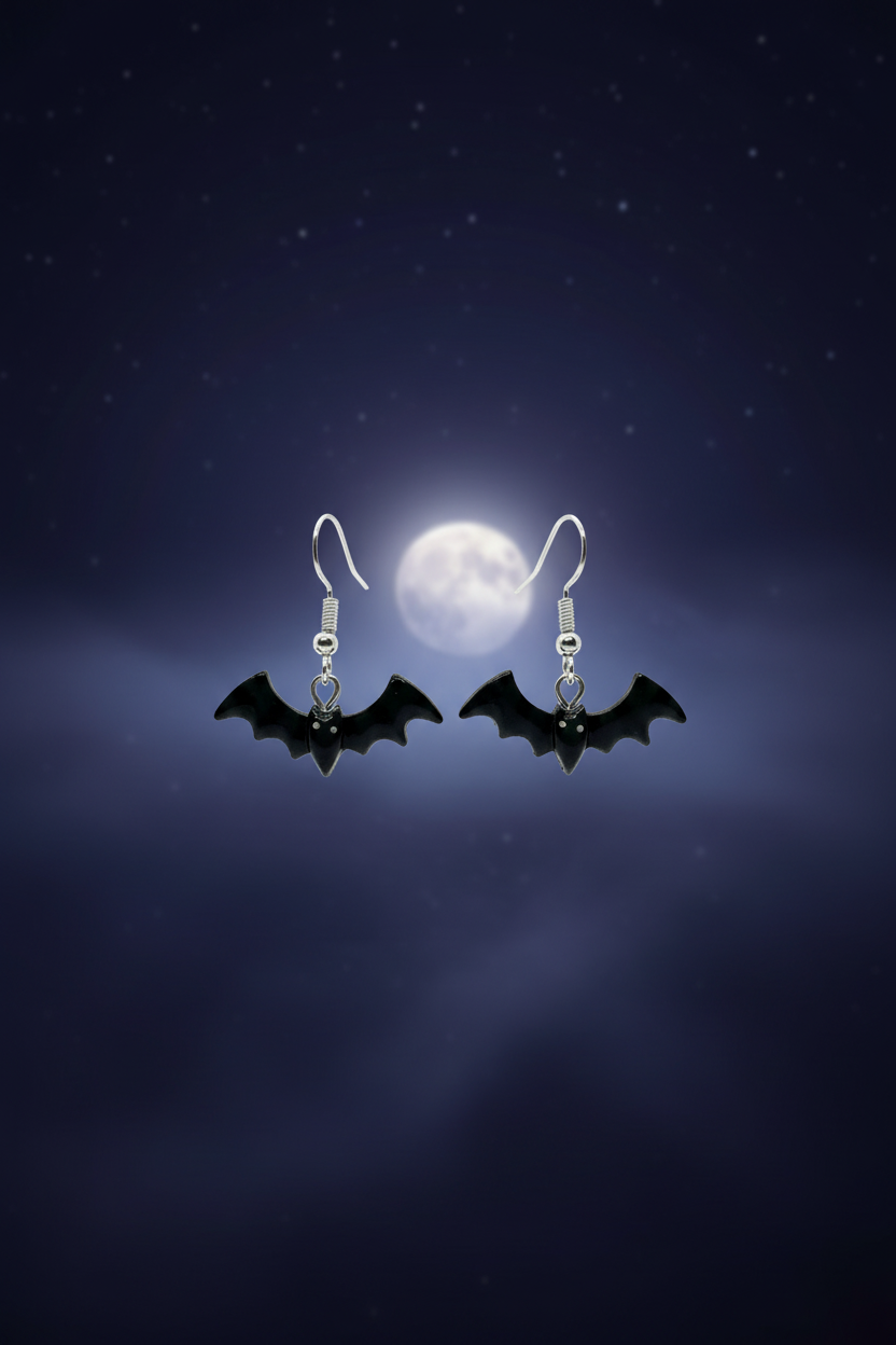 Resin Bat Earrings - Halloween Background