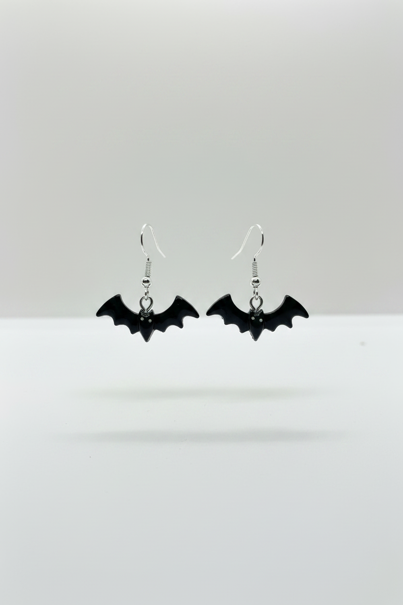 Resin Bat Earrings - No Card